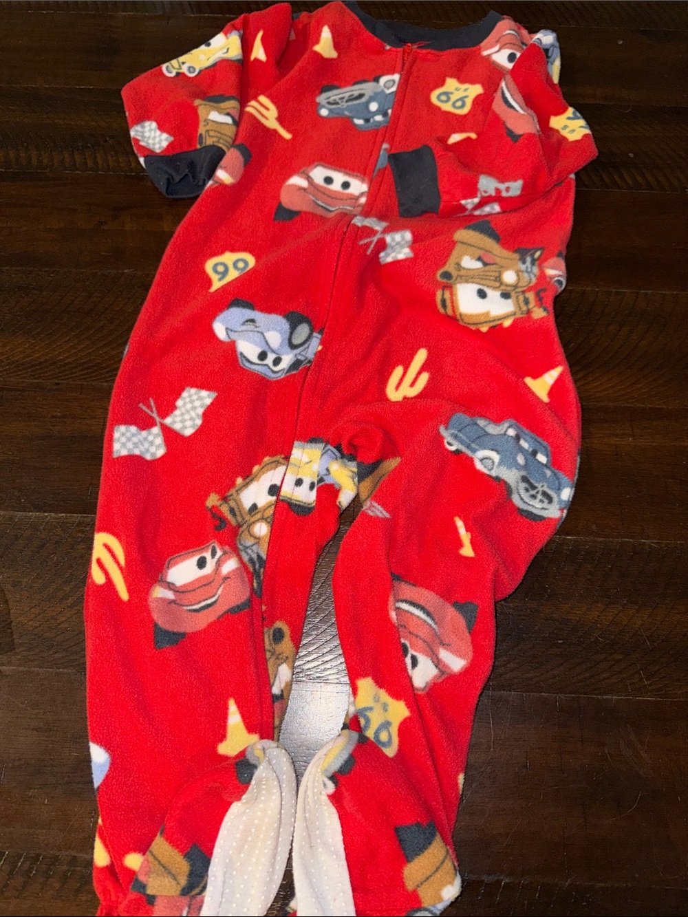 3T  Kids One-Piece Fleece Pajamas with Disney Pixar Car Print